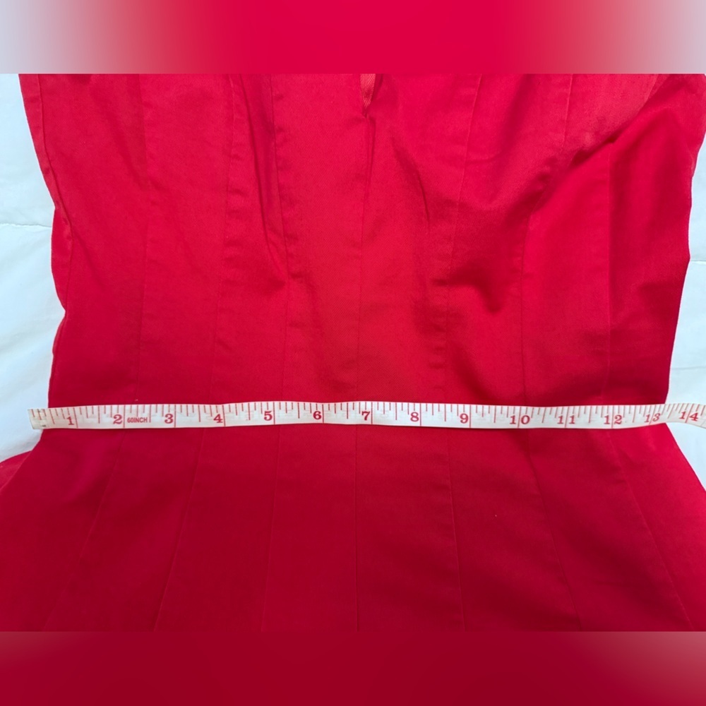 AQUA  Red Paneled Midi Dress in XS Size - Picture 7 of 11
